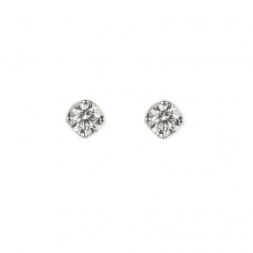 18k White Gold Round Brilliant Cut Diamond Earstuds 0.30ct
